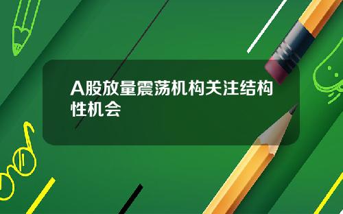 A股放量震荡机构关注结构性机会