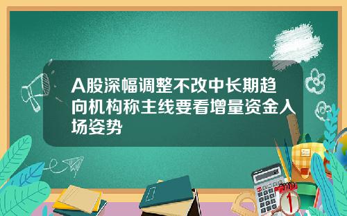 A股深幅调整不改中长期趋向机构称主线要看增量资金入场姿势