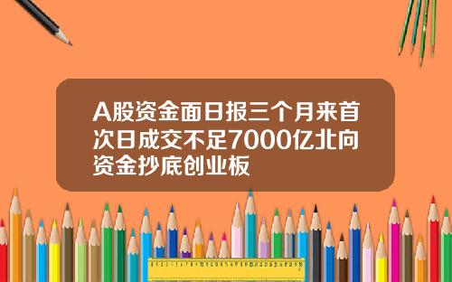 A股资金面日报三个月来首次日成交不足7000亿北向资金抄底创业板
