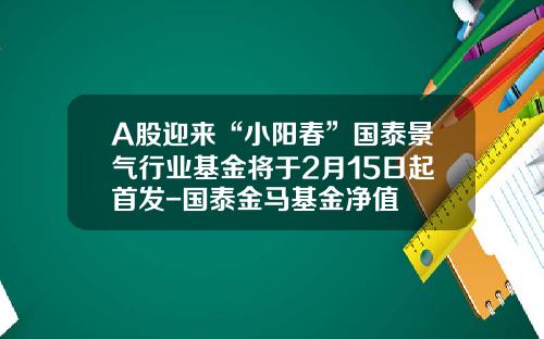 A股迎来“小阳春”国泰景气行业基金将于2月15日起首发-国泰金马基金净值