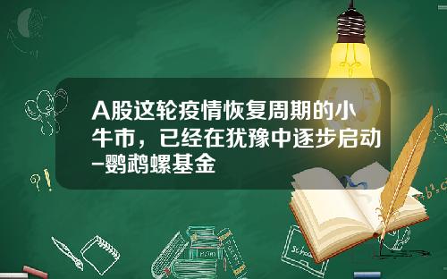 A股这轮疫情恢复周期的小牛市，已经在犹豫中逐步启动-鹦鹉螺基金