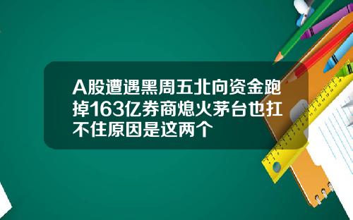 A股遭遇黑周五北向资金跑掉163亿券商熄火茅台也扛不住原因是这两个