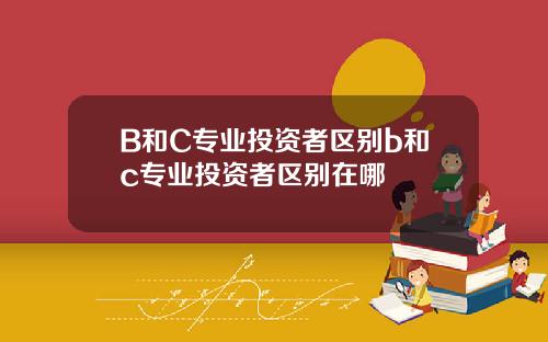 B和C专业投资者区别b和c专业投资者区别在哪
