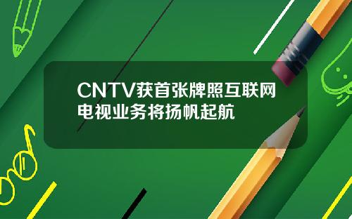 CNTV获首张牌照互联网电视业务将扬帆起航