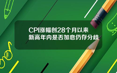 CPI涨幅创28个月以来新高年内是否加息仍存分歧