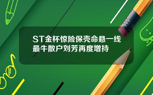 ST金杯惊险保壳命悬一线最牛散户刘芳再度增持
