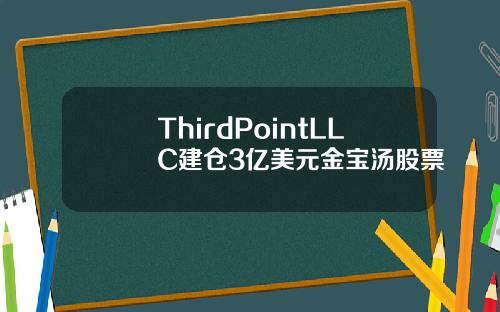 ThirdPointLLC建仓3亿美元金宝汤股票