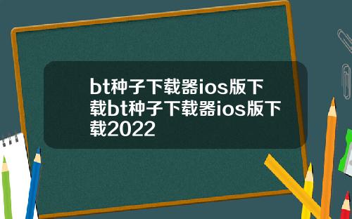 bt种子下载器ios版下载bt种子下载器ios版下载2022