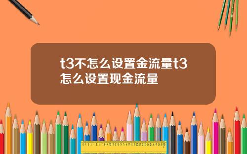 t3不怎么设置金流量t3怎么设置现金流量