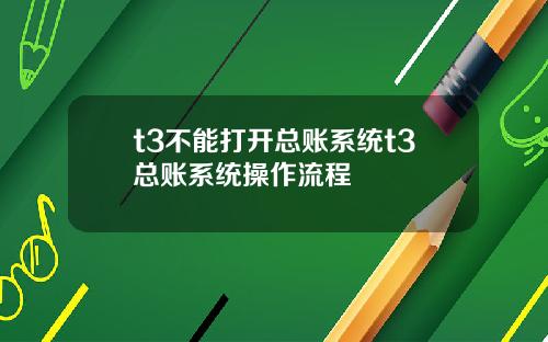 t3不能打开总账系统t3总账系统操作流程