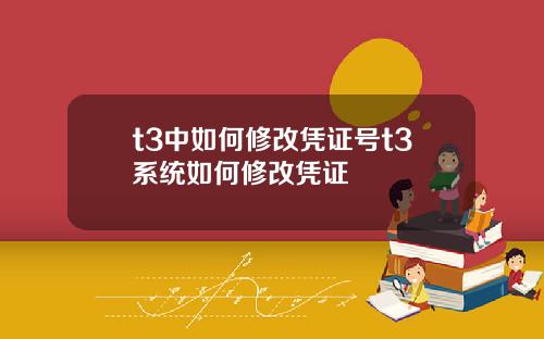 t3中如何修改凭证号t3系统如何修改凭证