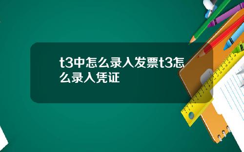 t3中怎么录入发票t3怎么录入凭证