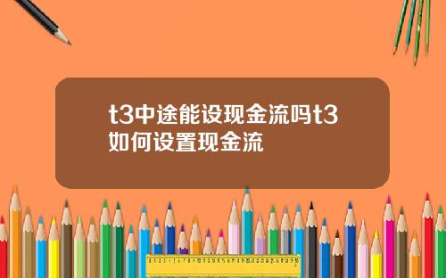 t3中途能设现金流吗t3如何设置现金流