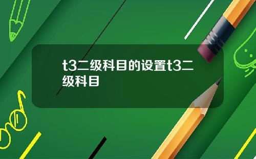 t3二级科目的设置t3二级科目