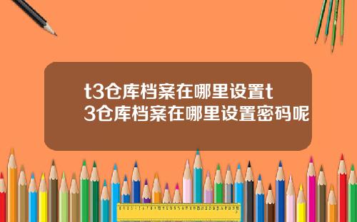 t3仓库档案在哪里设置t3仓库档案在哪里设置密码呢