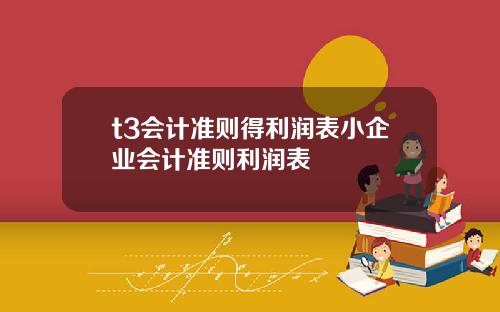 t3会计准则得利润表小企业会计准则利润表