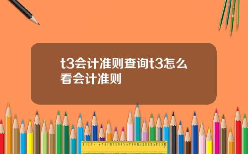 t3会计准则查询t3怎么看会计准则