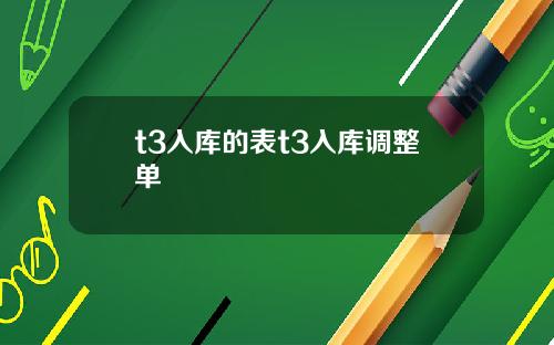 t3入库的表t3入库调整单