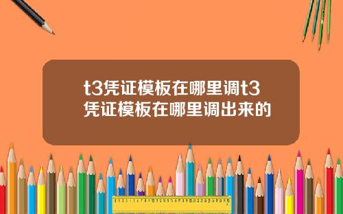 t3凭证模板在哪里调t3凭证模板在哪里调出来的