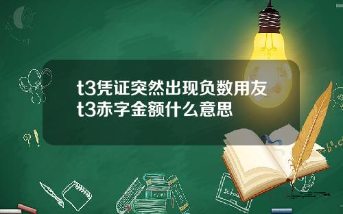 t3凭证突然出现负数用友t3赤字金额什么意思