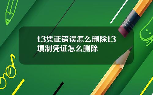 t3凭证错误怎么删除t3填制凭证怎么删除