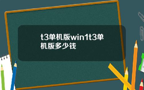 t3单机版win1t3单机版多少钱