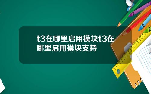t3在哪里启用模块t3在哪里启用模块支持
