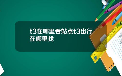t3在哪里看站点t3出行在哪里找
