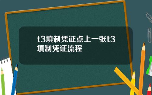 t3填制凭证点上一张t3填制凭证流程