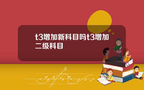 t3增加新科目吗t3增加二级科目