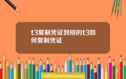 t3复制凭证到别的t3如何复制凭证