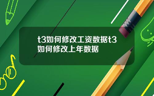 t3如何修改工资数据t3如何修改上年数据