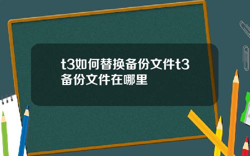 t3如何替换备份文件t3备份文件在哪里