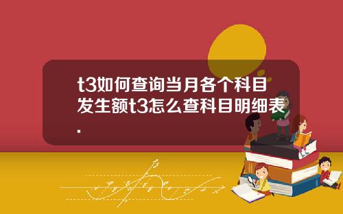 t3如何查询当月各个科目发生额t3怎么查科目明细表.