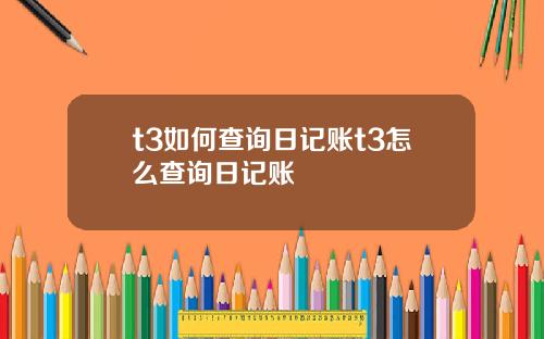 t3如何查询日记账t3怎么查询日记账