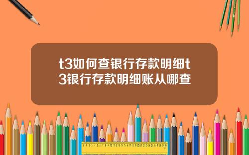 t3如何查银行存款明细t3银行存款明细账从哪查