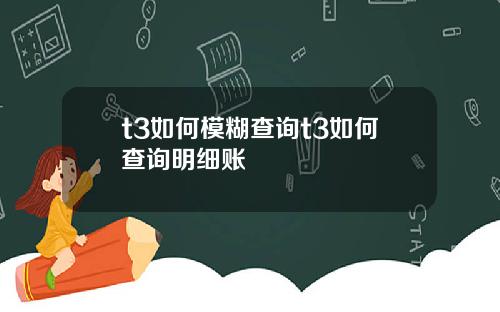 t3如何模糊查询t3如何查询明细账