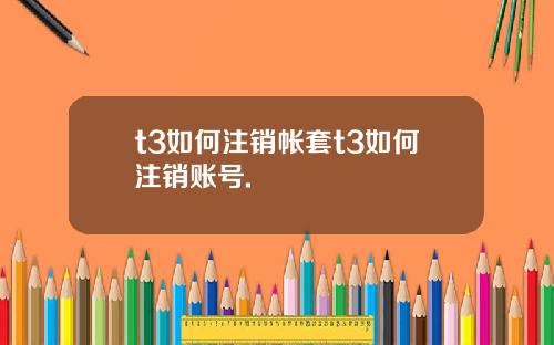 t3如何注销帐套t3如何注销账号.