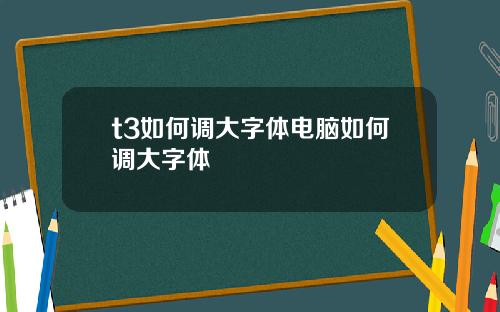 t3如何调大字体电脑如何调大字体