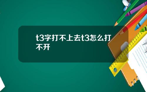 t3字打不上去t3怎么打不开