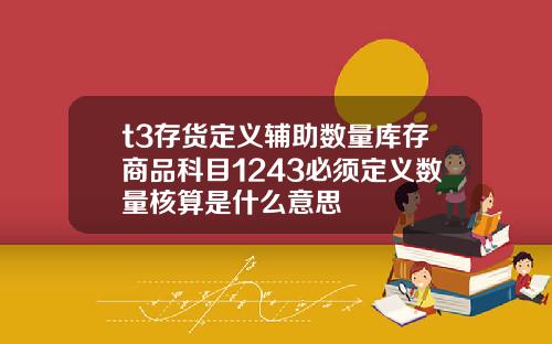 t3存货定义辅助数量库存商品科目1243必须定义数量核算是什么意思