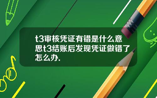 t3审核凭证有错是什么意思t3结账后发现凭证做错了怎么办.
