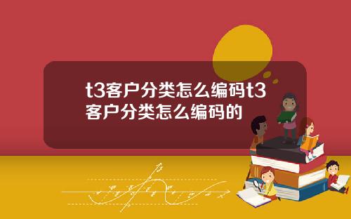 t3客户分类怎么编码t3客户分类怎么编码的