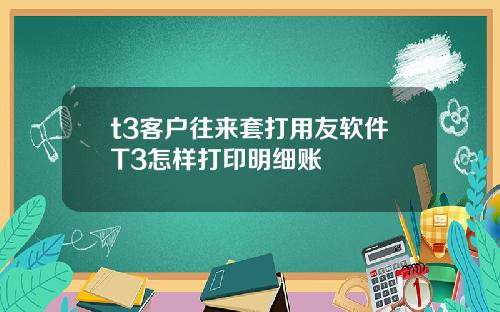 t3客户往来套打用友软件T3怎样打印明细账