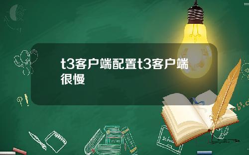t3客户端配置t3客户端很慢