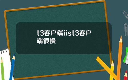 t3客户端iist3客户端很慢