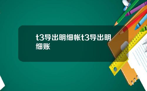 t3导出明细帐t3导出明细账