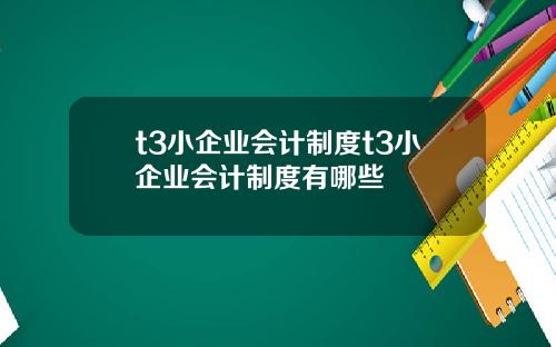 t3小企业会计制度t3小企业会计制度有哪些