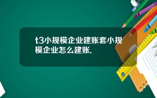 t3小规模企业建账套小规模企业怎么建账.