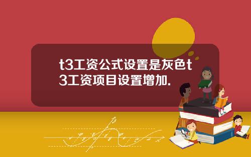 t3工资公式设置是灰色t3工资项目设置增加.